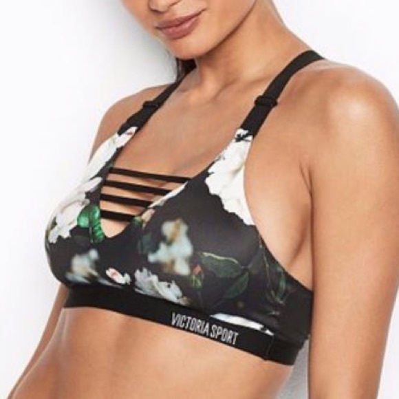 Victoria's Secret Other - Victorias Secret Lightweight Sport Bra Floral Black 32B